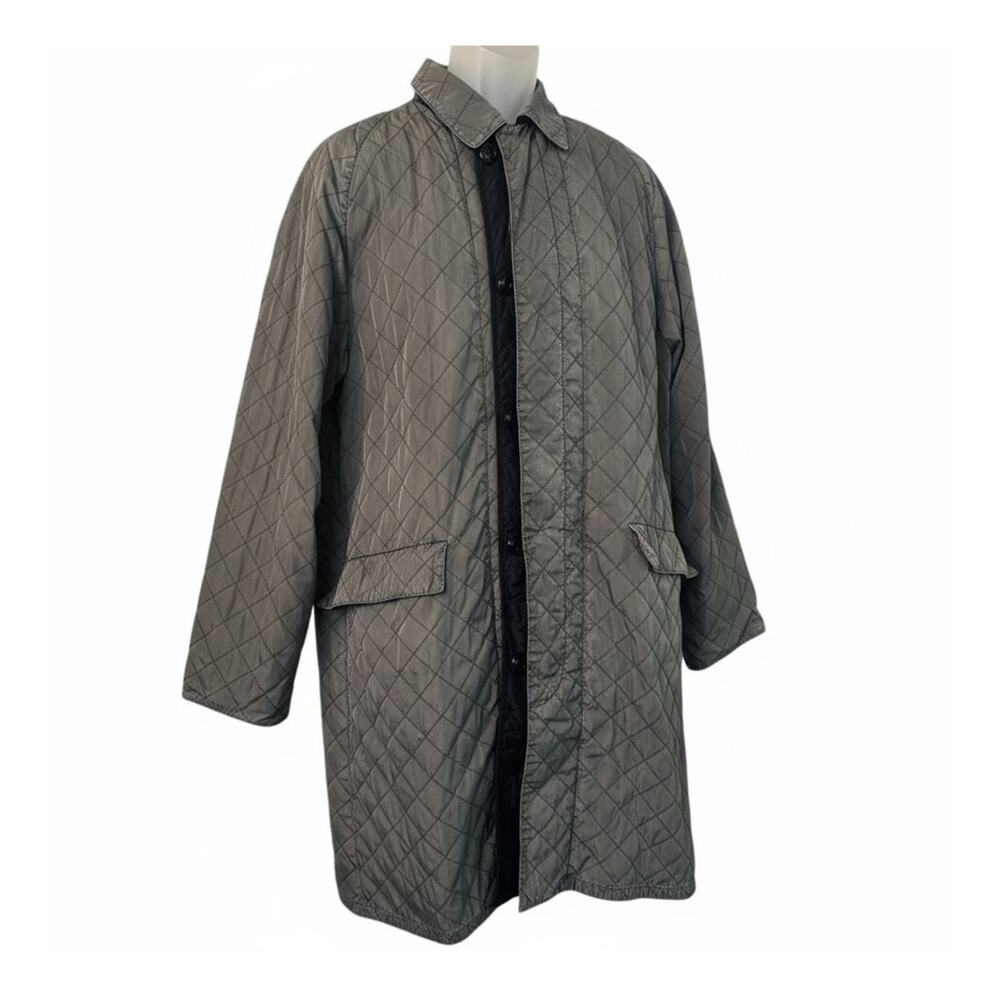 Dries Van Noten Grey Padded Duck Canvas Quilted Overcoat Sz EU 50 L Authentic